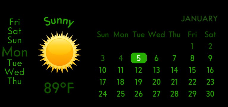 Weather and calendar