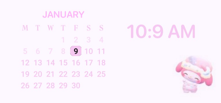 calendar with time,pink