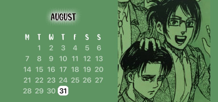 Levi/Hange calendar