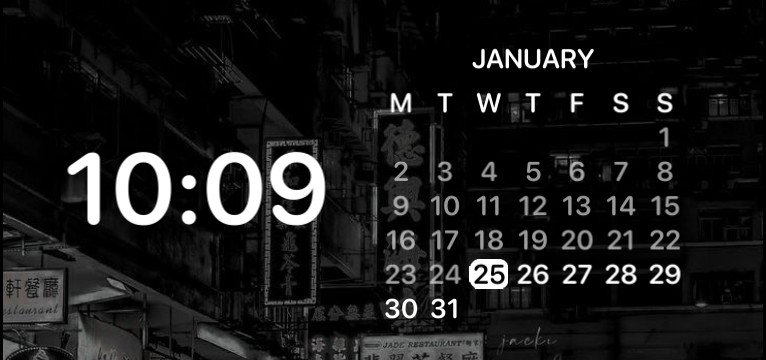 dark themed time/calendar