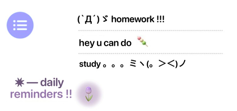 purple reminders
