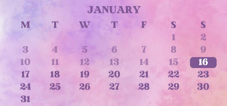Aesthetic Calendar