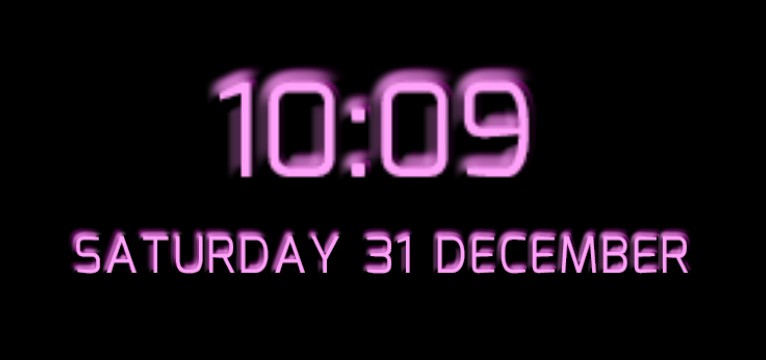 medium time and date neon pink