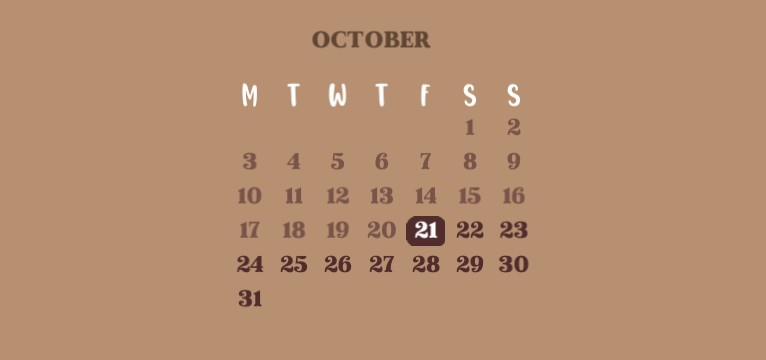 October calendar