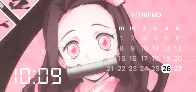 nezuko aesthetic and calendar widget  Copy