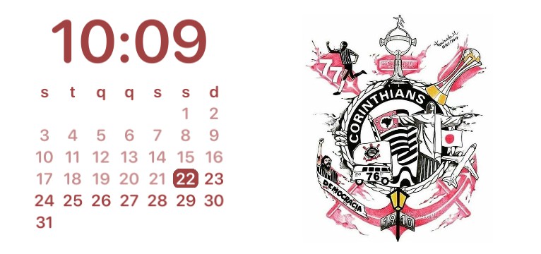 relogio/calendario Corinthians