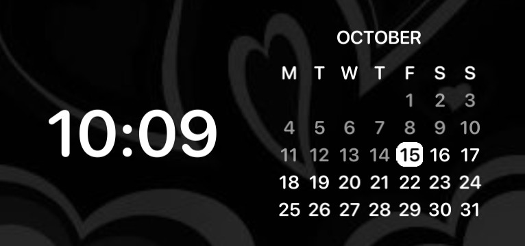 black aesthetic calendar 