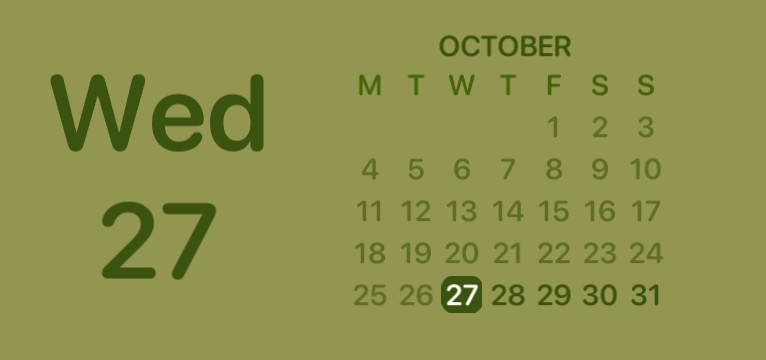 Green Calendar 