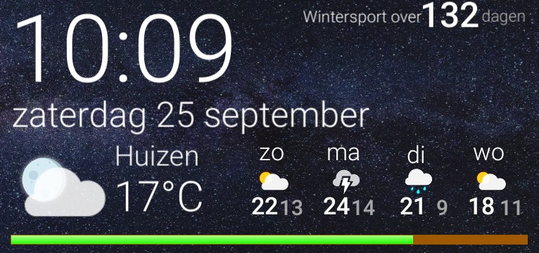 Stars - clock with date time and weather