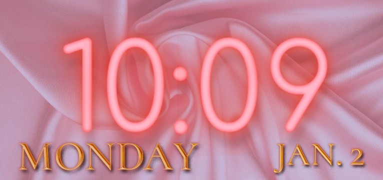 silky pink aesthetic digital clock