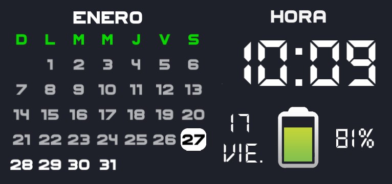 CALENDARIO HORA BATERIA 