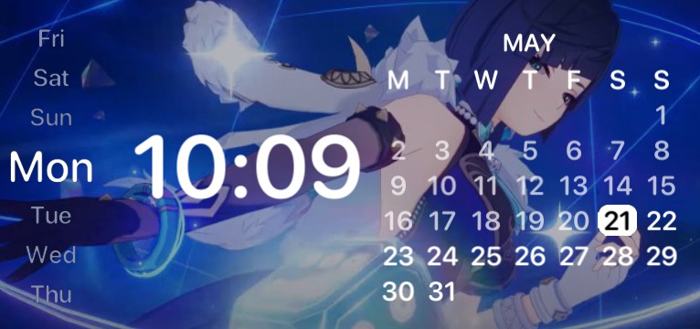 yelan calendar and clock 