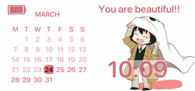 Widget Calendar Dazai Osamu