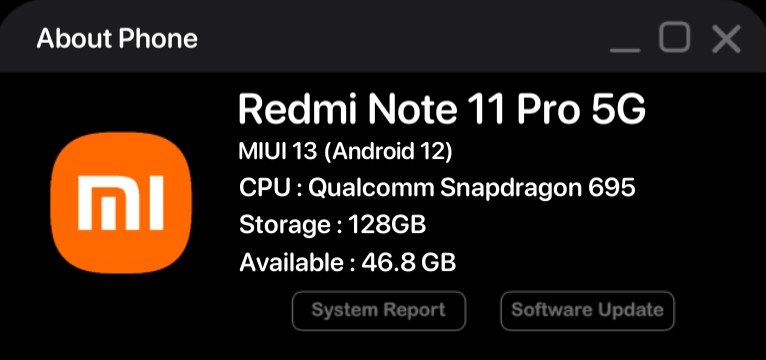 Xiaomi/Redmi - About Phone/Tablet
