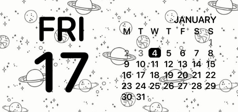Calendar space theme