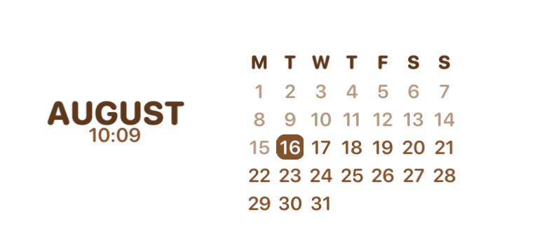 brown calendar 