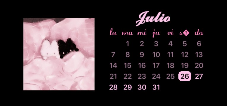 Pink Black Calendar 