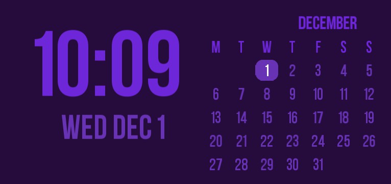 purple time and date