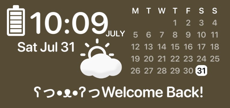 Brown Minimalistic Aesthetic Time Weather Calenders Widget