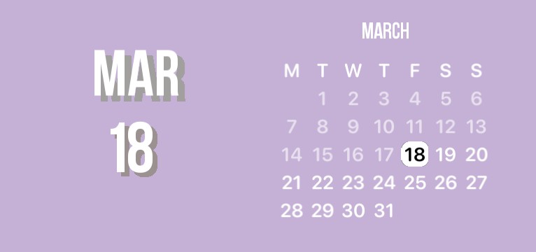 Aesthetic Purple Calendar