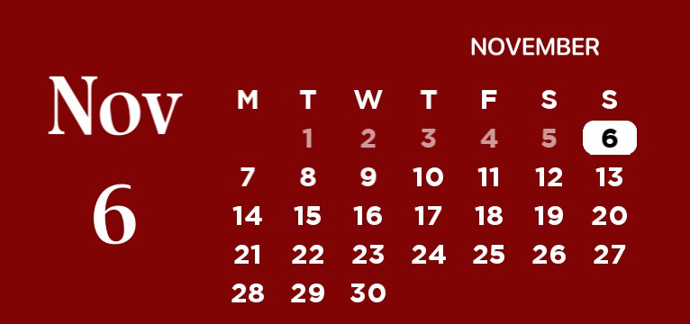 Red calendar widget 