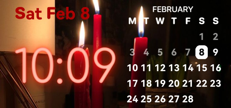 red candle clock 