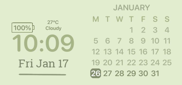 Plain Green Calendar