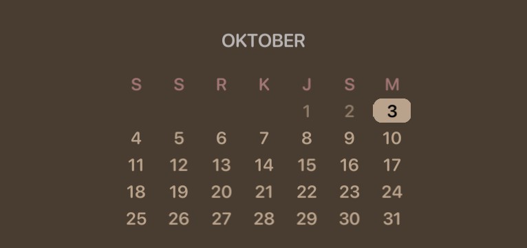 brown calendar