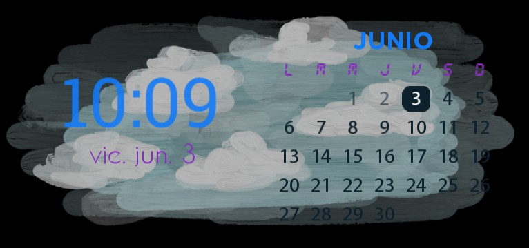 cute calendar nubes