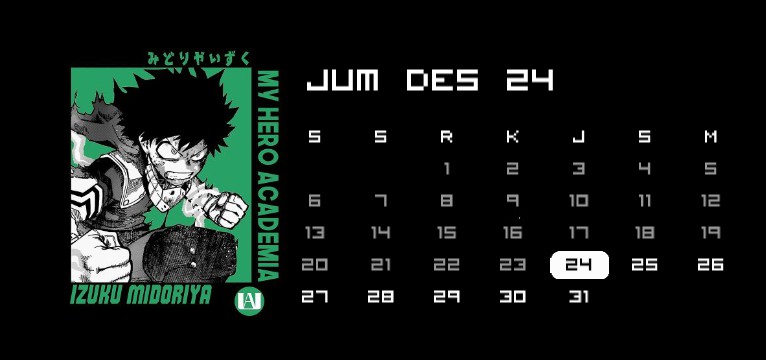 Izuku Calendar
