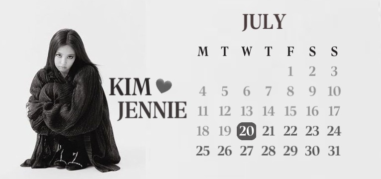 jennie kim calender #1