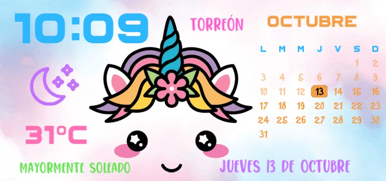 unicornio widget blanco 