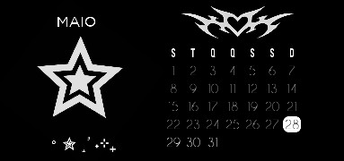 y2k black and white calendar widget