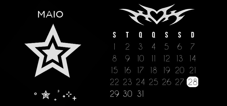 y2k black and white calendar widget