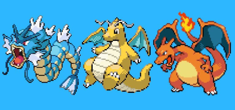 Gyarados Dragonite y Charizard 