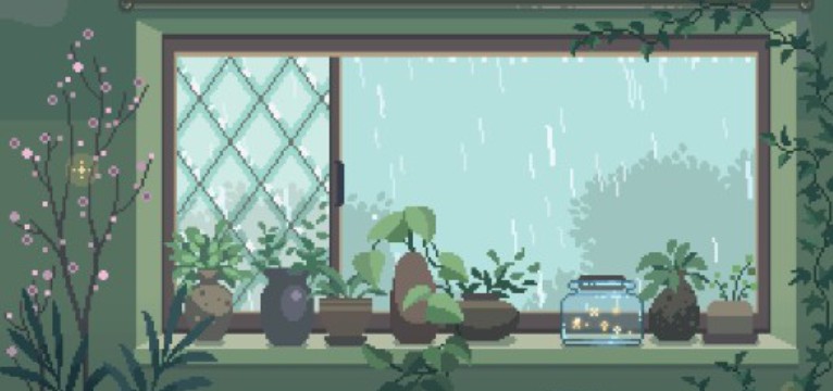 pixelated window raining Copy
