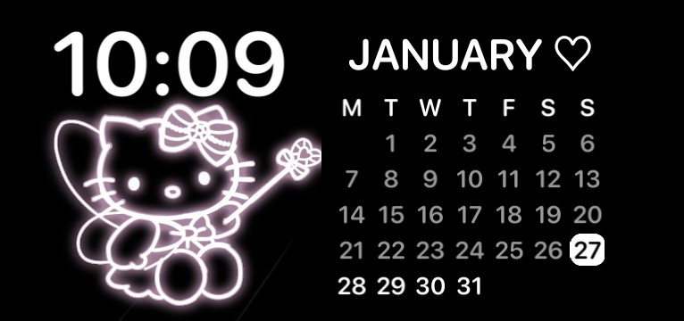 neon hello kitty calendar