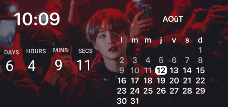 suga red calendar widget 