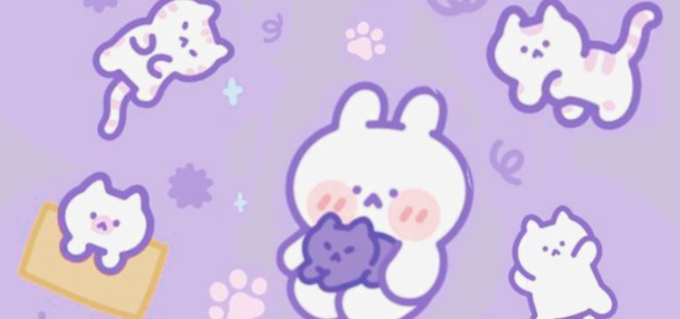 Aesthetic Purple Bunny Cat VER.2