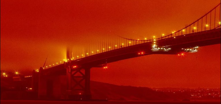 san Francisco in red tint