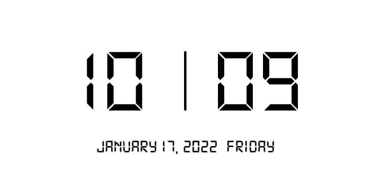 Black and White Digital Clock