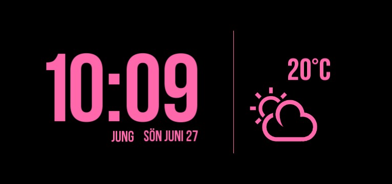 pink weather clock