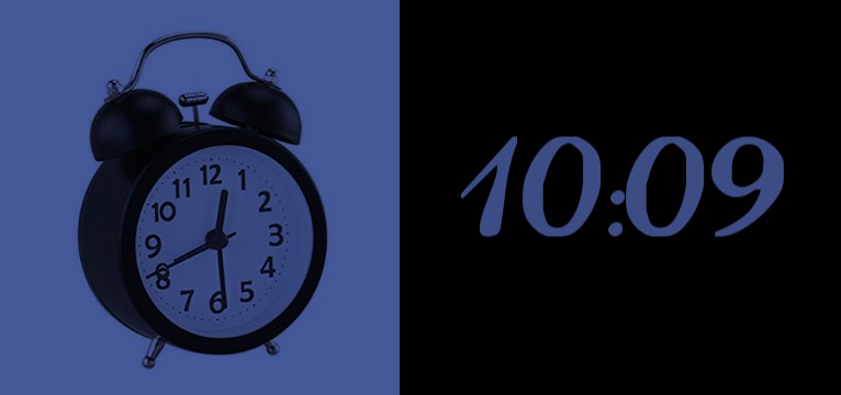 Navy Black Clock