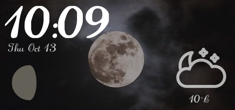 Grunge time & weather widget /moon, night 