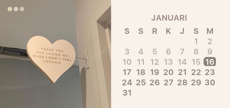 aesthetic cream calendar widget #2