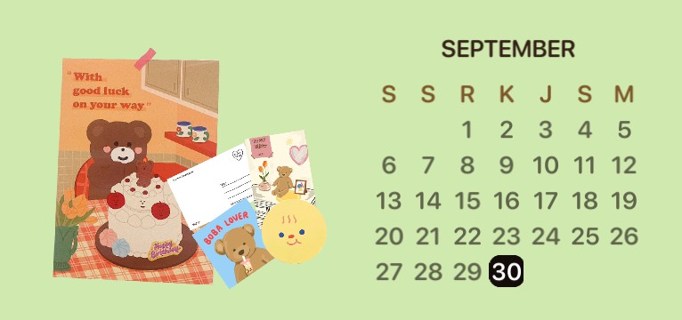 green Calendar bear