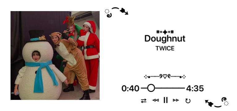 Doughnut TWICE merry Christmas aesthetic kpop spotify music widget