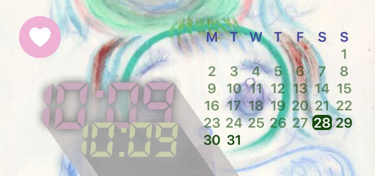 calendar widget aesthetic 