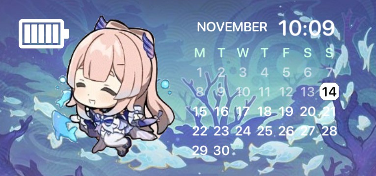 kokomi date and time widget 