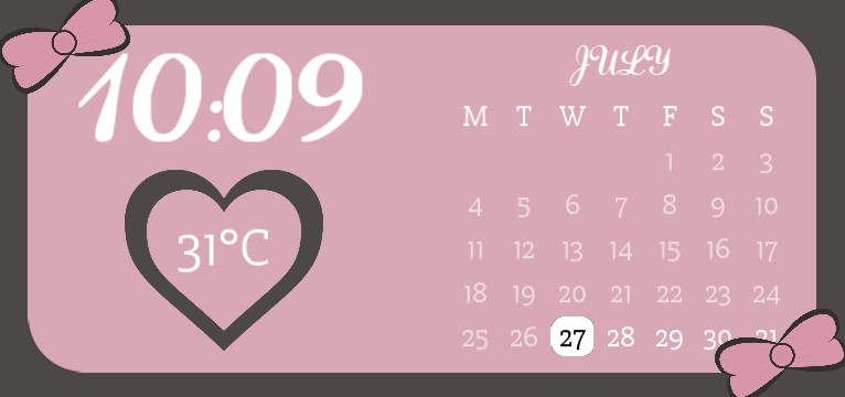 Black and pink calendar 